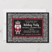 Nutcracker Weihnachtsfeiertag Glitzer Party Einladung (Vorderseite)