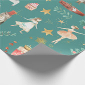 Nutcracker Weihnachtsfeiertag Green Geschenkpapier (Ecke)