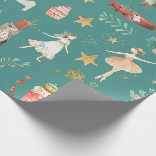 Nutcracker Weihnachtsfeiertag Green Geschenkpapier (Ecke)