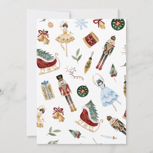 Nutcracker Weihnachtsfeiertag Party Einladung Feie (Rückseite)