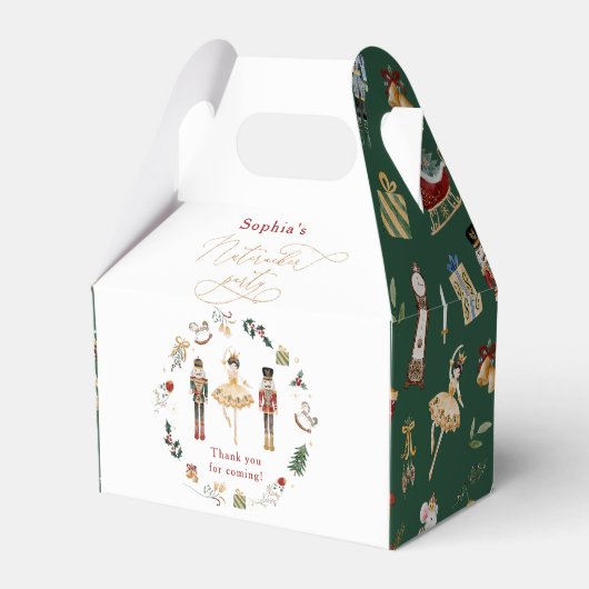 Nutcracker Weihnachtsfest Grün Gold Geschenkschachtel (Vorderseite)