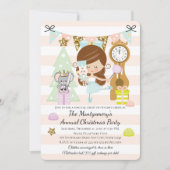 Nutcracker Weihnachtsgebäck Brünett Einladung (Vorderseite)