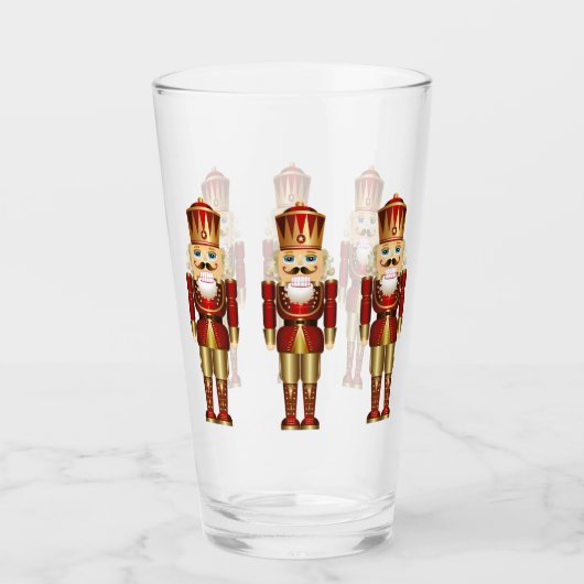 Nutcracker Weihnachtsgeschenk dekoratives Bier Glas (Vorderseite)