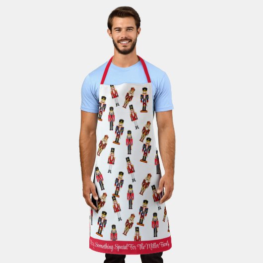 Nutcracker Weihnachtsgeschenk Name & Text hinzufüg Schürze (Getragen)