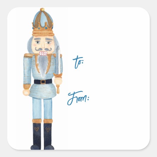 Nutcracker Weihnachtsgeschenkaufkleber Quadratischer Aufkleber (Vorderseite)