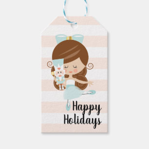 Nutcracker Weihnachtsgeschenke Tags Brünett Geschenkanhänger