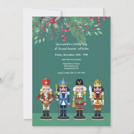 Nutcracker Weihnachtsgrußkarte Einladung (Vorderseite)