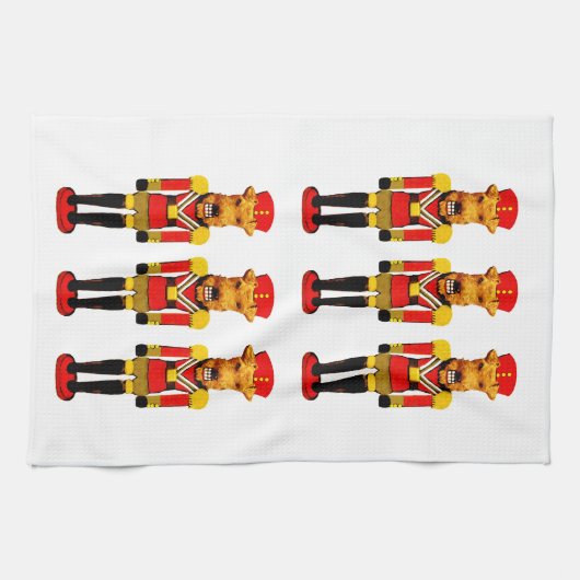 Nutcracker Weihnachtshunde Geschirrtuch (Horizontal)