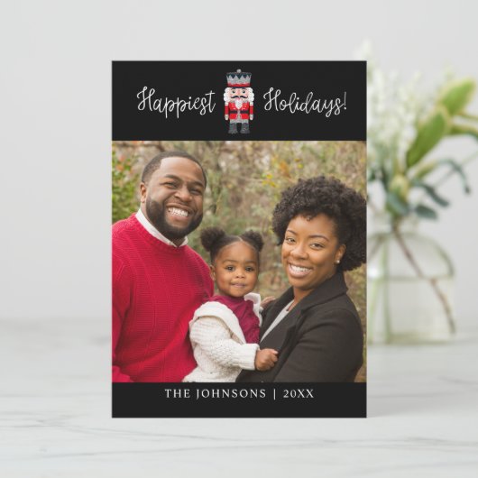 Nutcracker Weihnachtskarte Feiertagskarte (Stehend Vorderseite)