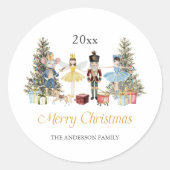 Nutcracker Weihnachtskleber Runder Aufkleber (Vorderseite)