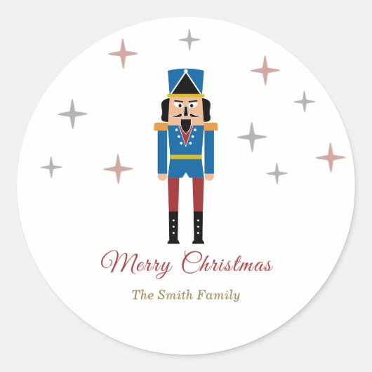 Nutcracker Weihnachtskleber Runder Aufkleber (Vorderseite)