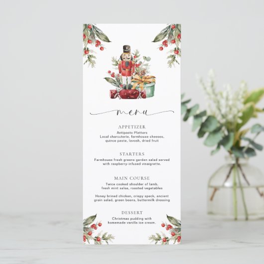 Nutcracker Weihnachtsmenü Menükarte (Stehend Vorderseite)