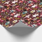 Nutcracker Weihnachtsmerkmale - Bordeaux Geschenkpapier (Ecke)