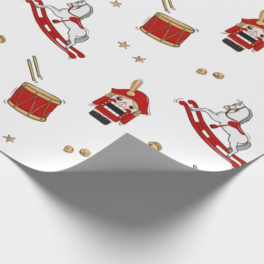Nutcracker Weihnachtsmuster Geschenkpapier (Ecke)