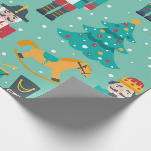 Nutcracker Weihnachtsmuster Geschenkpapier (Ecke)