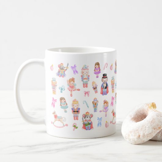 Nutcracker Weihnachtsmuster Kaffeetasse (Mit Donut)