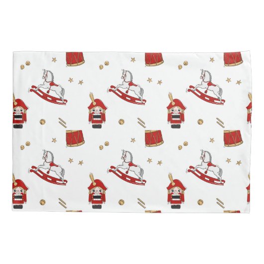 Nutcracker Weihnachtsmuster Kissenbezug (Rückseite)