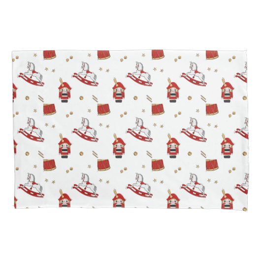 Nutcracker Weihnachtsmuster Kissenbezug (Vorderseite)