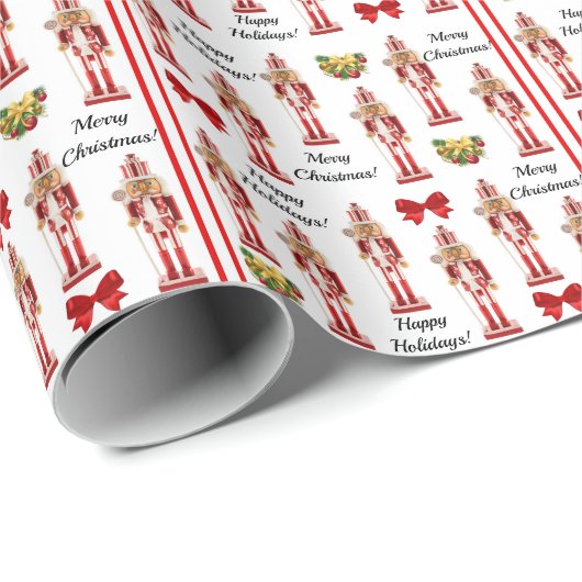 Nutcracker Weihnachtsnachricht personalisieren Geschenkpapier (Rolleneckpunkt)