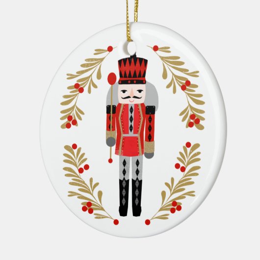 Nutcracker Weihnachtsprinz Keramik Ornament (Links)