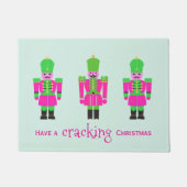 Nutcracker Weihnachtsrosa und Grün Fußmatte (Vorderseite)