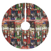 Nutcracker Weihnachtssoldaten Polyester Weihnachtsbaumdecke (Vorderseite)