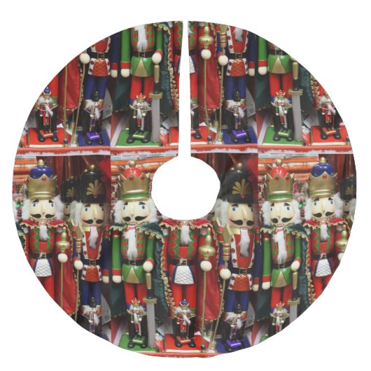 Nutcracker Weihnachtssoldaten Polyester Weihnachtsbaumdecke (Vorderseite)
