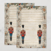 Nutcracker Weihnachtsvorlage | Vintag Einladung (Vorne/Hinten)