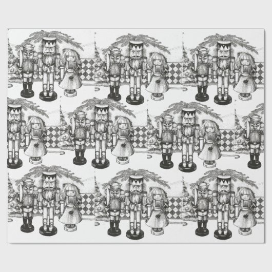 Nutcracker Weihnachtswrapping Paper Geschenkpapier (Flach)