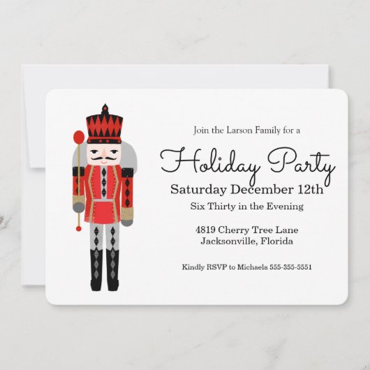 Nutcracker Weihnachtszeit-Party Einladung (Vorderseite)