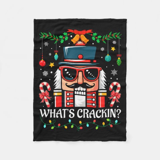 Nutcracker What's Crackin Funny Christmas Men Wome Fleecedecke (Vorderseite)