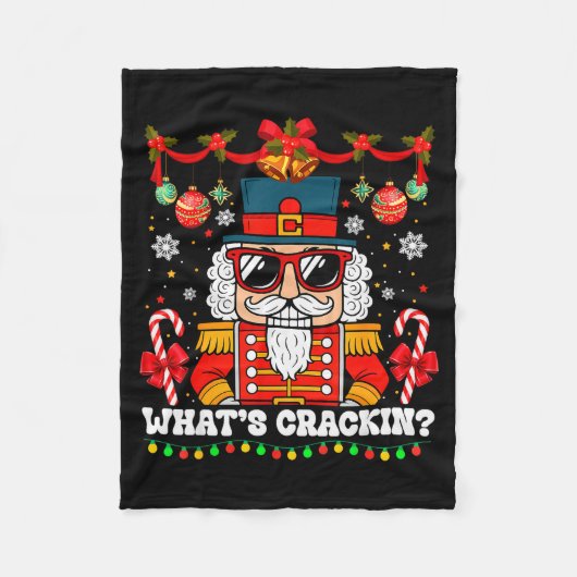 Nutcracker What's Crackin Funny Christmas Men Wome Fleecedecke (Vorderseite)