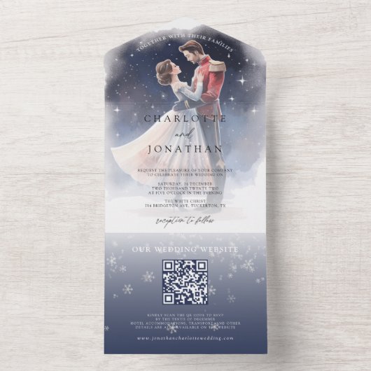 Nutcracker Whimsical Winter Wedding All In One Einladung (Innen Boden)