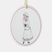 Nutcracker White Lamb Ballerina Personalisiert Orn Keramik Ornament (Rechts)