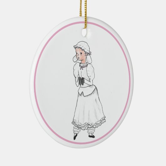 Nutcracker White Lamb Ballerina Personalisiert Orn Keramik Ornament (Rechts)