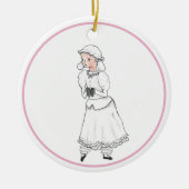 Nutcracker White Lamb Ballerina Personalisiert Orn Keramik Ornament (Vorne)