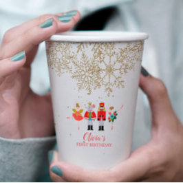 Nutcracker Winter Ballet Gold Snowflake Geburtstag Pappbecher