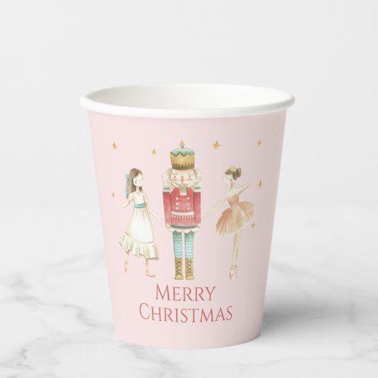 Nutcracker Winter Ballet Rosa Weihnachten Pappbecher (Vorderseite)