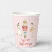 Nutcracker Winter Ballet rosa Weihnachtscremes Pappbecher (Vorderseite)