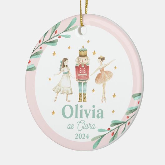 Nutcracker Winter Ballet Weihnachten Keramik Ornament (Links)