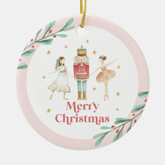 Nutcracker Winter Ballet Weihnachten Keramik Ornament (Vorne)