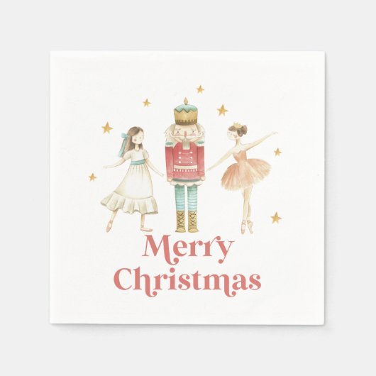 Nutcracker Winter Ballet Weihnachten Napkins Serviette (Vorderseite)