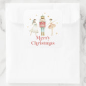 Nutcracker Winter Ballet Weihnachten Quadratischer Aufkleber (Tasche)