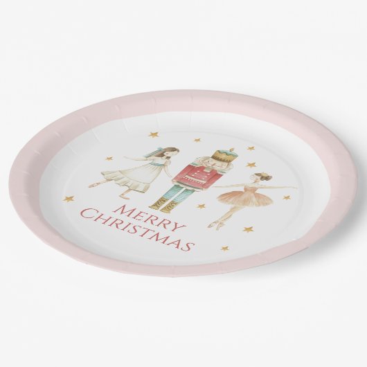 Nutcracker Winter Ballet Weihnachtsscheibe Pappteller (Schrägansicht)