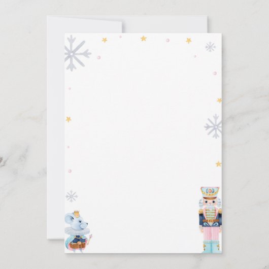 Nutcracker Winter Geburtstagsparty Einladung (Rückseite)