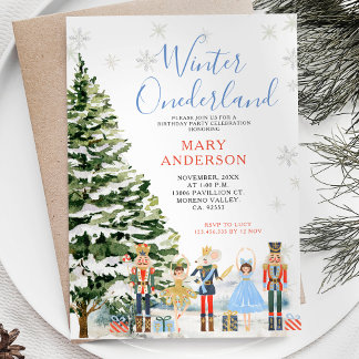 Nutcracker Winter Onederland 1. Geburtstag Einladung