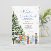 Nutcracker Winter Onederland 1. Geburtstag Einladung (Stehend Vorderseite)