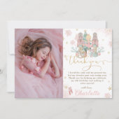 Nutcracker Winter Onederland 1. Geburtstag Foto Dankeskarte (Vorderseite)