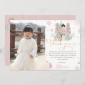 Nutcracker Winter Onederland 1. Geburtstag Foto Dankeskarte (Vorne/Hinten)