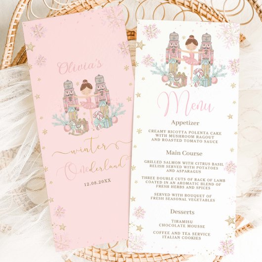 Nutcracker Winter Onederland 1st Birthday Menu Programm